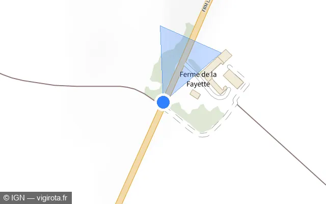 Vue plan de l'emplacement du radar tourelle à Molosmes