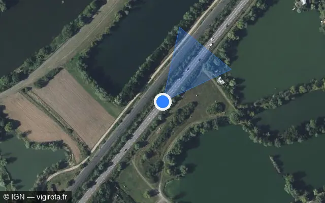 Vue satellite de l'emplacement du radar tourelle à Kœnigsmacker