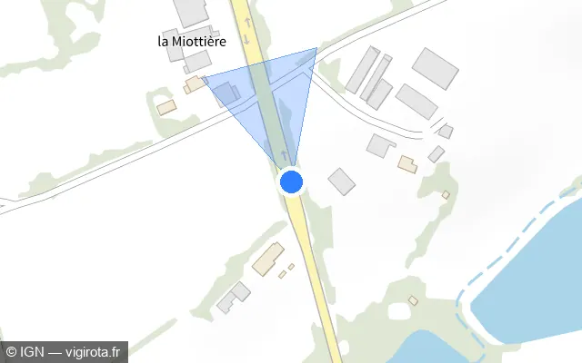 Vue plan de l'emplacement du radar tourelle à Moutiers-les-Mauxfaits