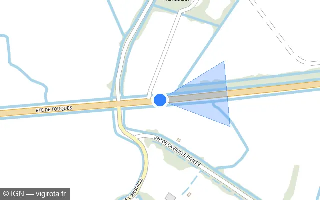 Vue plan de l'emplacement du radar tourelle à Varaville