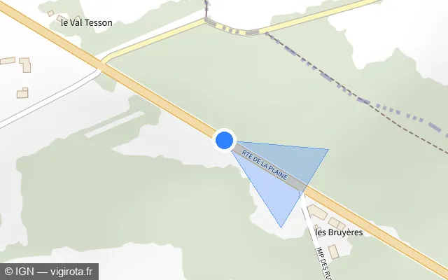 Vue plan de l'emplacement du radar tourelle à Fontaine-Bellenger