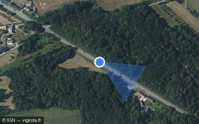 Vue satellite de l'emplacement du radar tourelle à Fontaine-Bellenger