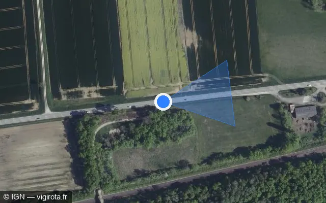 Vue satellite de l'emplacement du radar tourelle à Vendeuvre-sur-Barse