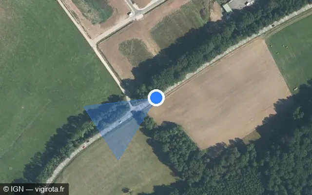 Vue satellite de l'emplacement du radar tourelle à Niedersoultzbach