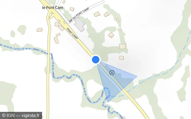 Vue plan de l'emplacement du radar tourelle à Plouvara