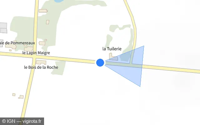 Vue plan de l'emplacement du radar tourelle à Saint-Denis-Lanneray