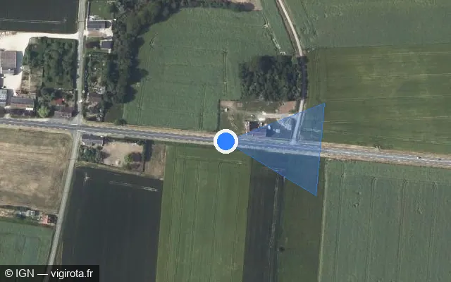 Vue satellite de l'emplacement du radar tourelle à Saint-Denis-Lanneray
