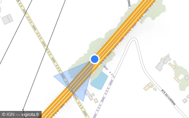 Vue plan de l'emplacement du radar tourelle à Saint-Jean-du-Cardonnay