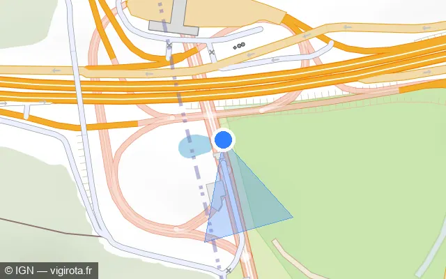 Vue plan de l'emplacement du radar fixe à Vaucresson