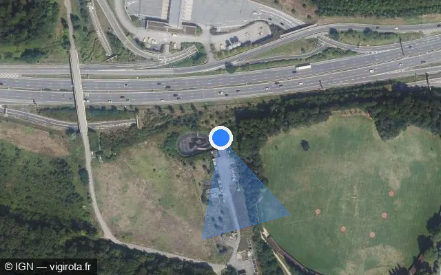 Vue satellite de l'emplacement du radar fixe à Vaucresson