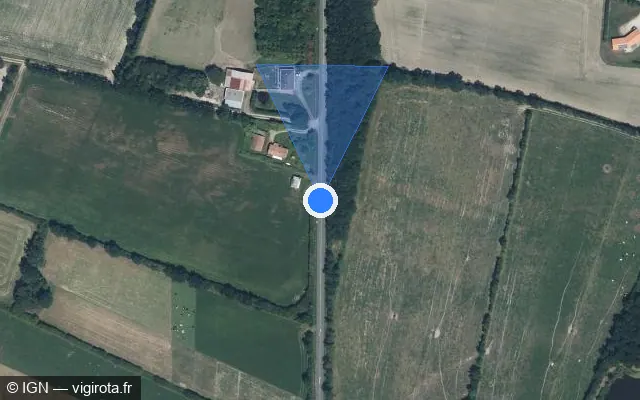Vue satellite de l'emplacement du radar tourelle à Châteauneuf