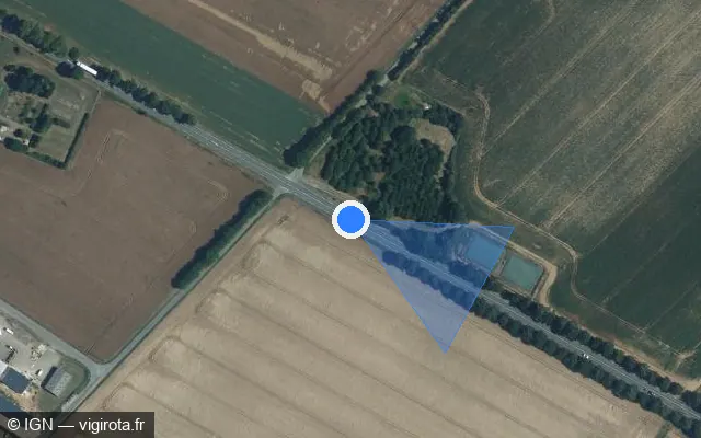 Vue satellite de l'emplacement du radar tourelle à Petosse