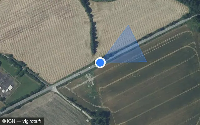 Vue satellite de l'emplacement du radar tourelle à La Bruffière