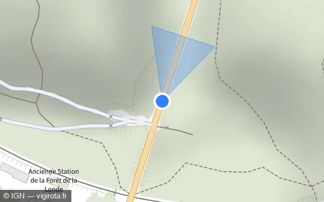 Vue plan de l'emplacement du radar tourelle à La Londe