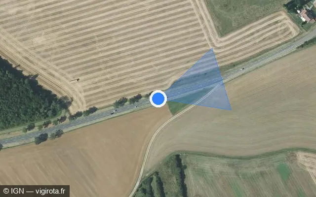 Vue satellite de l'emplacement du radar tourelle à Malavillers