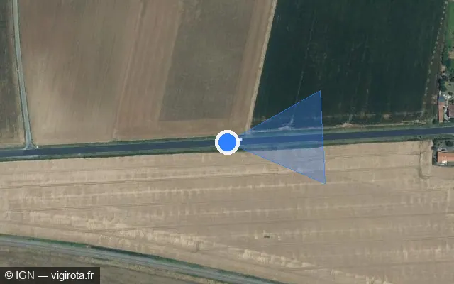 Vue satellite de l'emplacement du radar tourelle à Saint-Aubin-la-Plaine
