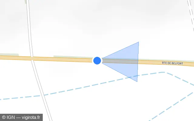 Vue plan de l'emplacement du radar tourelle à Carspach