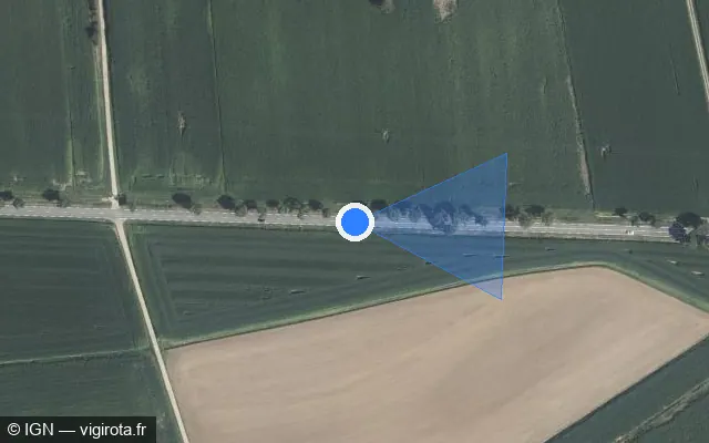 Vue satellite de l'emplacement du radar tourelle à Carspach