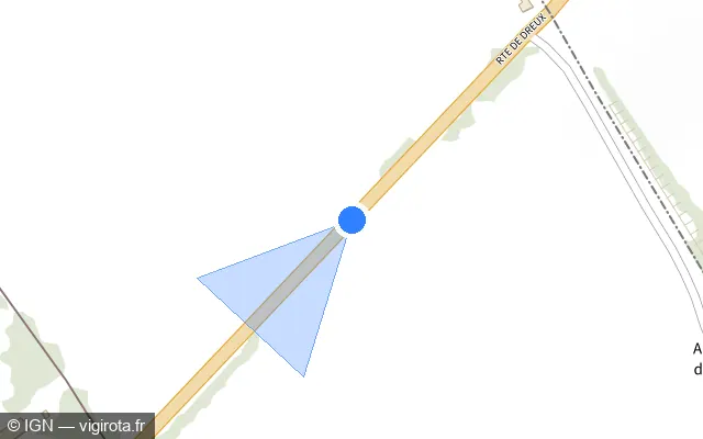 Vue plan de l'emplacement du radar tourelle à Aunay-sous-Crécy
