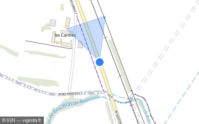 Vue plan de l'emplacement du radar tourelle à Saint-Jean-le-Blanc