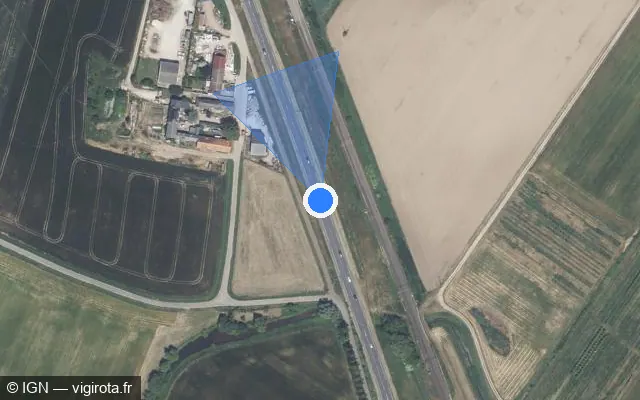 Vue satellite de l'emplacement du radar tourelle à Saint-Jean-le-Blanc