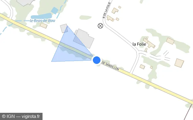 Vue plan de l'emplacement du radar tourelle à Saint-Denis-en-Val