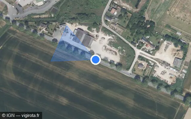 Vue satellite de l'emplacement du radar tourelle à Saint-Denis-en-Val