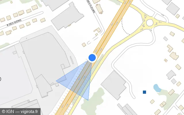 Vue plan de l'emplacement du radar tourelle à Montargis