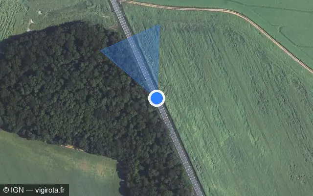 Vue satellite de l'emplacement du radar tourelle à Mittainvilliers-Vérigny