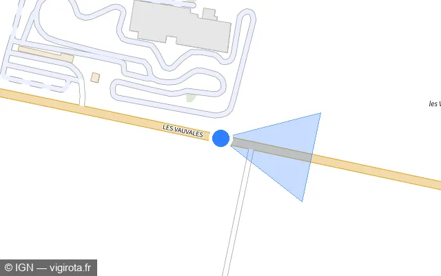 Vue plan de l'emplacement du radar tourelle à Villemaury