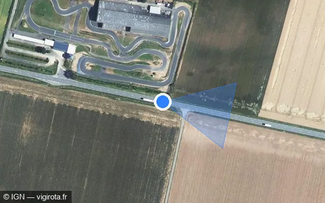 Vue satellite de l'emplacement du radar tourelle à Villemaury