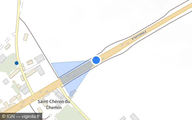 Vue plan de l'emplacement du radar tourelle à Le Gué-de-Longroi