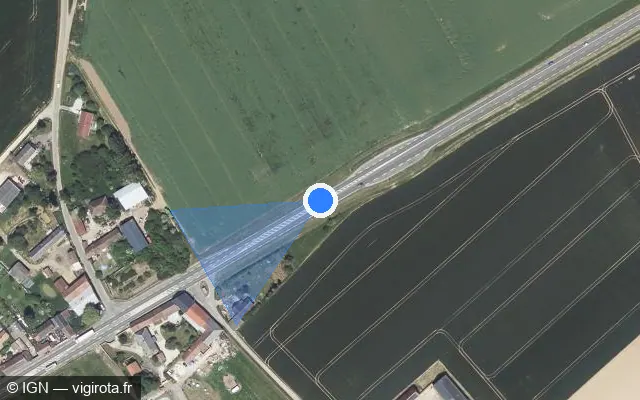 Vue satellite de l'emplacement du radar tourelle à Le Gué-de-Longroi