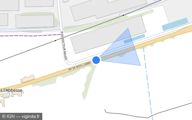 Vue plan de l'emplacement du radar tourelle à La Vancelle