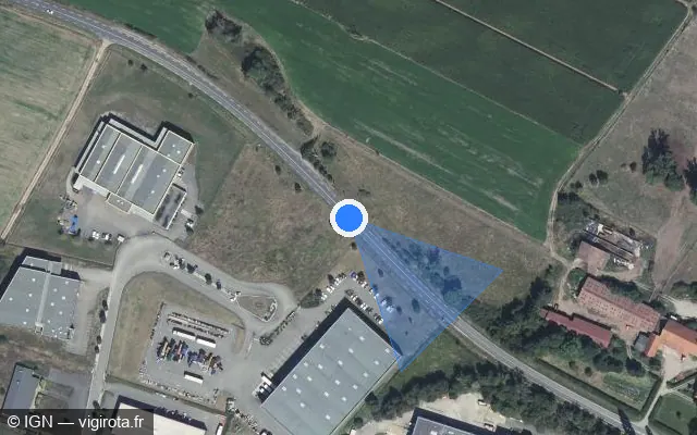 Vue satellite de l'emplacement du radar tourelle à Guewenheim