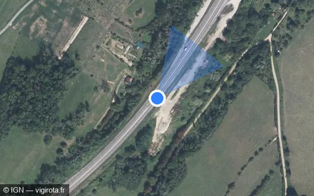 Vue satellite de l'emplacement du radar tourelle à Saint-Lamain