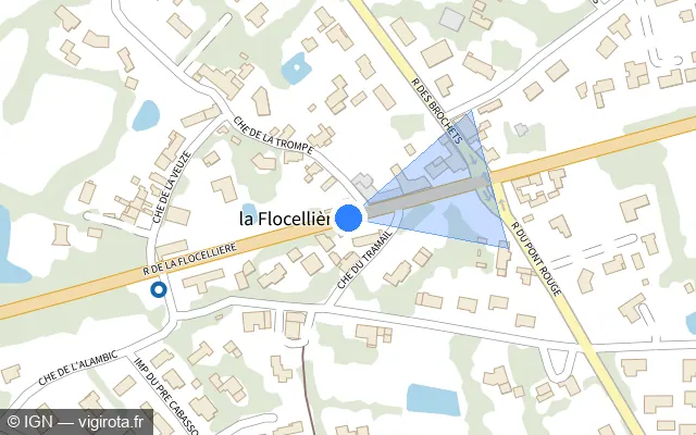 Vue plan de l'emplacement du radar tourelle à Challans