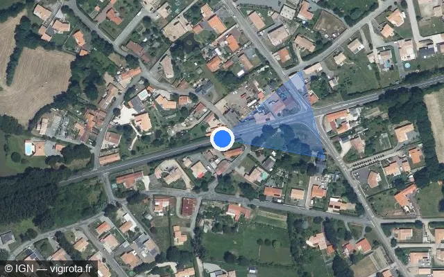 Vue satellite de l'emplacement du radar tourelle à Challans