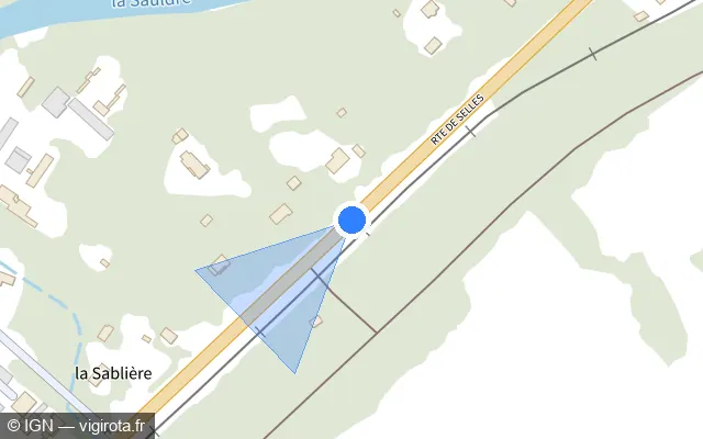 Vue plan de l'emplacement du radar tourelle à Pruniers-en-Sologne