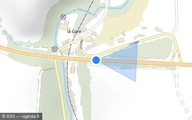 Vue plan de l'emplacement du radar tourelle à Val-Couesnon