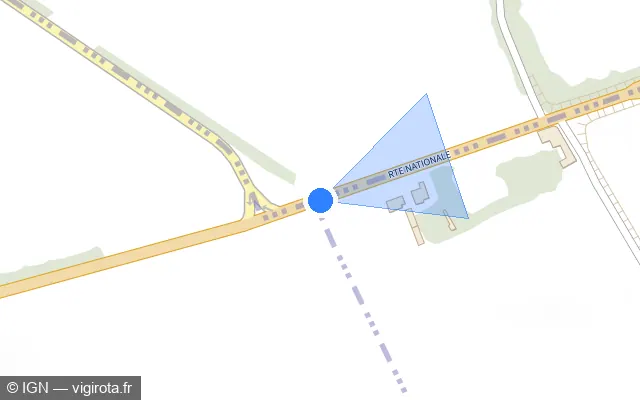 Vue plan de l'emplacement du radar tourelle à La Thieuloye