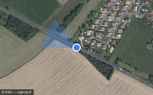 Vue satellite de l'emplacement du radar tourelle à Verdun