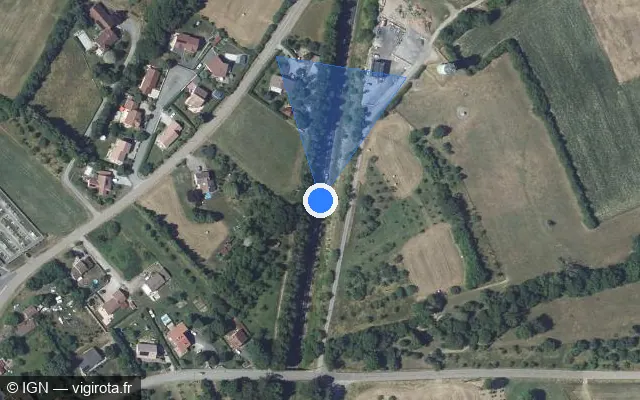 Vue satellite de l'emplacement du radar tourelle à Longchamp