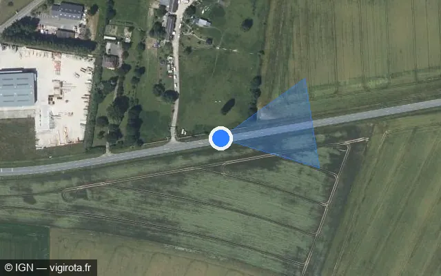 Vue satellite de l'emplacement du radar tourelle à La Neuville-Chant-d'Oisel