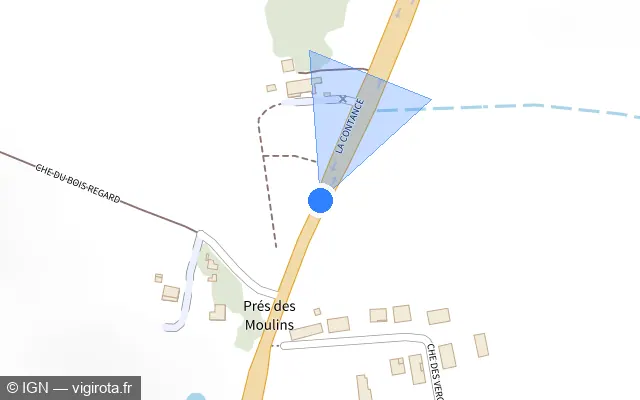 Vue plan de l'emplacement du radar tourelle à Frampas