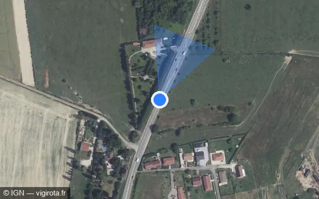 Vue satellite de l'emplacement du radar tourelle à Frampas