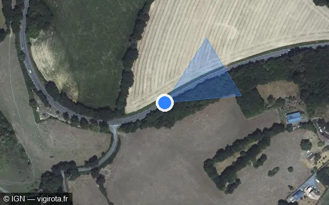 Vue satellite de l'emplacement du radar tourelle à Marigné-Laillé