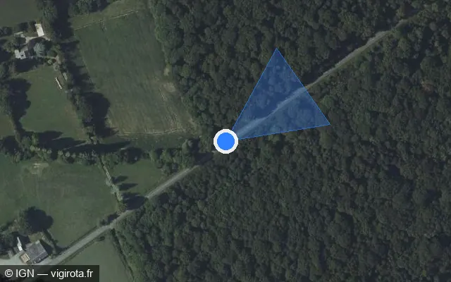Vue satellite de l'emplacement du radar tourelle à Saint-Berthevin