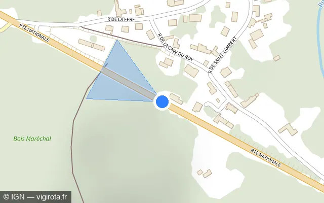 Vue plan de l'emplacement du radar tourelle à Fourdrain
