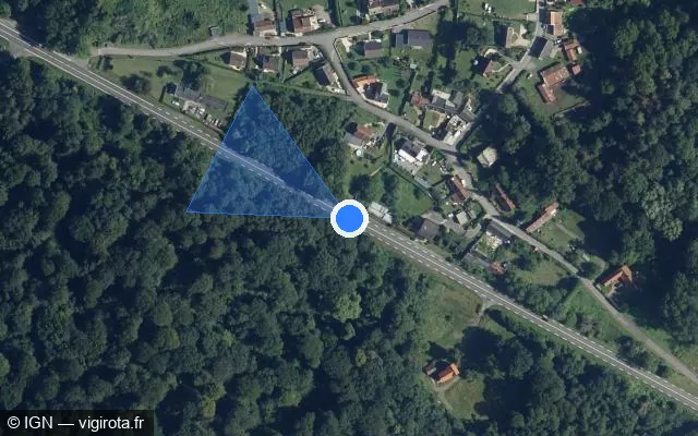 Vue satellite de l'emplacement du radar tourelle à Fourdrain